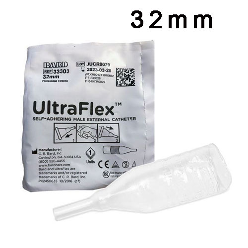 32mm UltraFlex Male External Condom Catheters part of UltraFlex Male External Condom Catheters Male Condom Catheters Products sold by Veteran Medical Supplies online store selling catheters, drainage bags, urinary kits centrally located in Kansas City Missouri shipping to the entire United States