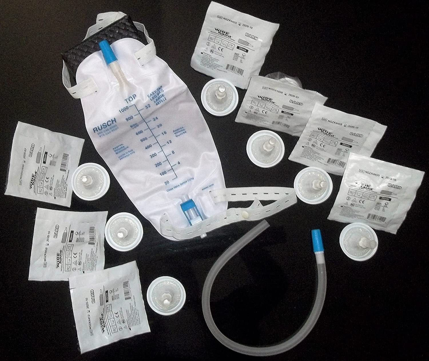 Urinary Kits 1-Week Kits 1-Week Urinary Incontinence Kit (36mm WideBands) by Veteran Medical Supplies online store selling catheters, drainage bags, urinary kits centrally located in Kansas City Missouri shipping to the entire United States