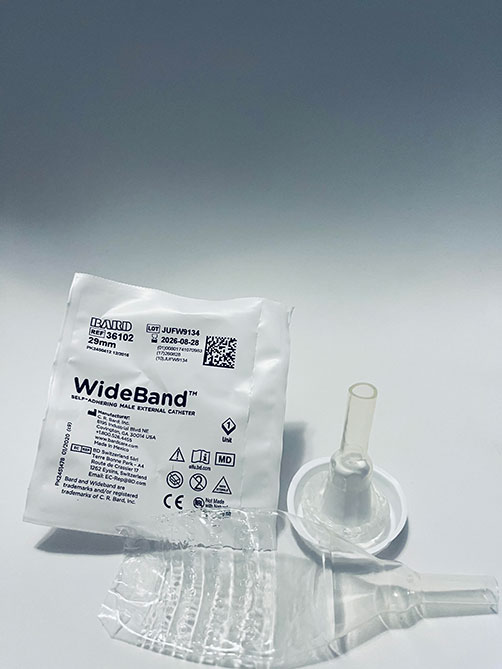 Wide Band Male External Condom Catheters 29mm Wide Band External Catheters 29mm Wideband External Condom Catheter by Veteran Medical Supplies online store selling catheters, drainage bags, urinary kits centrally located in Kansas City Missouri shipping to the entire United States